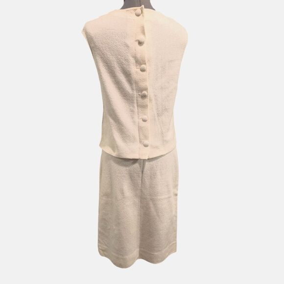 Vintage 60s Women's 2 Piece White Skirt Suit Wedding MCM‎ Rare - Picture 4 of 11